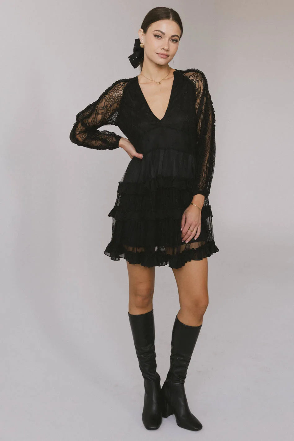 Andee Lace Mini Dress - Elegant Floral Lace Party Cocktail Dress for Women | Perfect for Weddings, Date Nights & Special Occasions