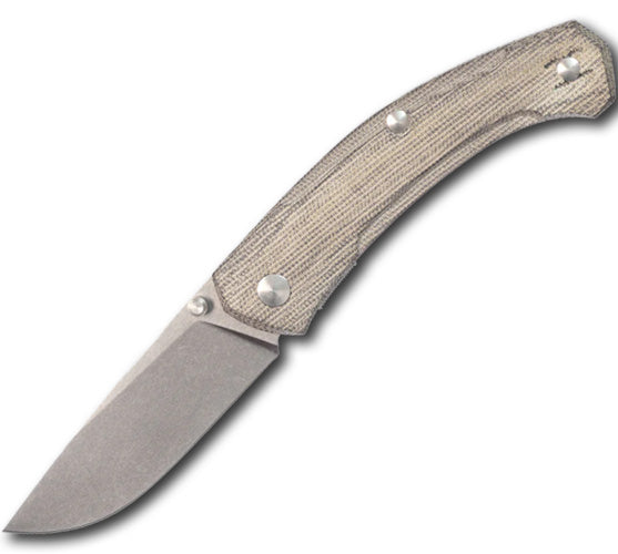 Giant Mouse Iona V2 Folding Knife - MagnaCut Steel Blade, Green Canvas Micarta Handle - EDC, Outdoor, Camping, Survival Gear