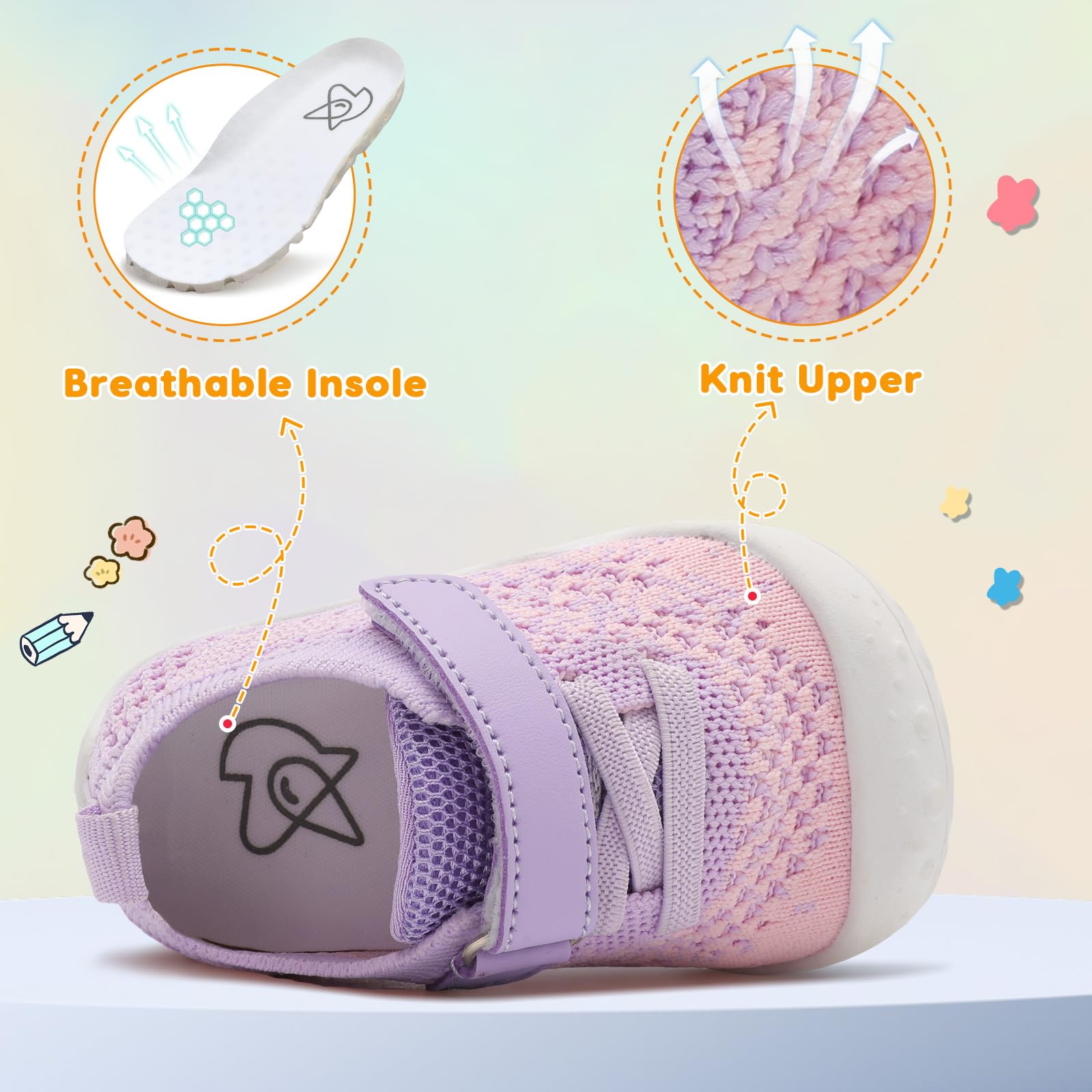 **LeIsfIt Baby Walking Shoes for Girls & Boys - Non-Slip First Walker Sneakers for Infants & Toddlers - Lightweight Crib Shoes for Early Steps | Perfect for Indoor Play, Outdoor Walks & Special Occasions**