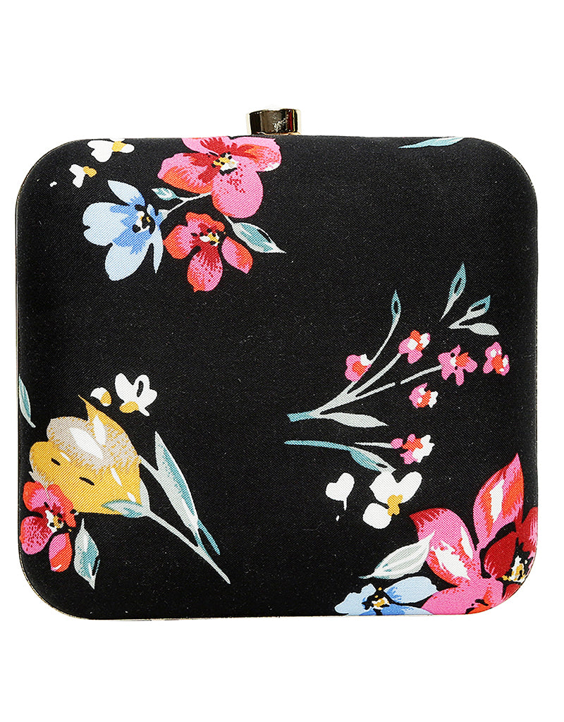 Stylish Black Designer Printed Heavy Clutch Bag for Women - Perfect for Evening Parties, Weddings & Special Occasions