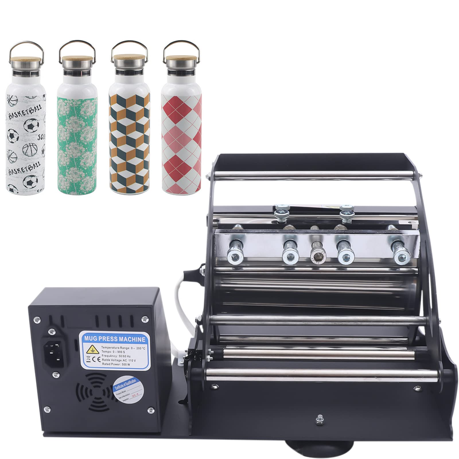 110V Tumbler Heat Press Machine for 20oz Skinny Tumblers - Black Mug Press for DIY Sublimation & Heat Transfer - Perfect for Custom Coffee Cups, Personalized Gifts & Small Business Crafting