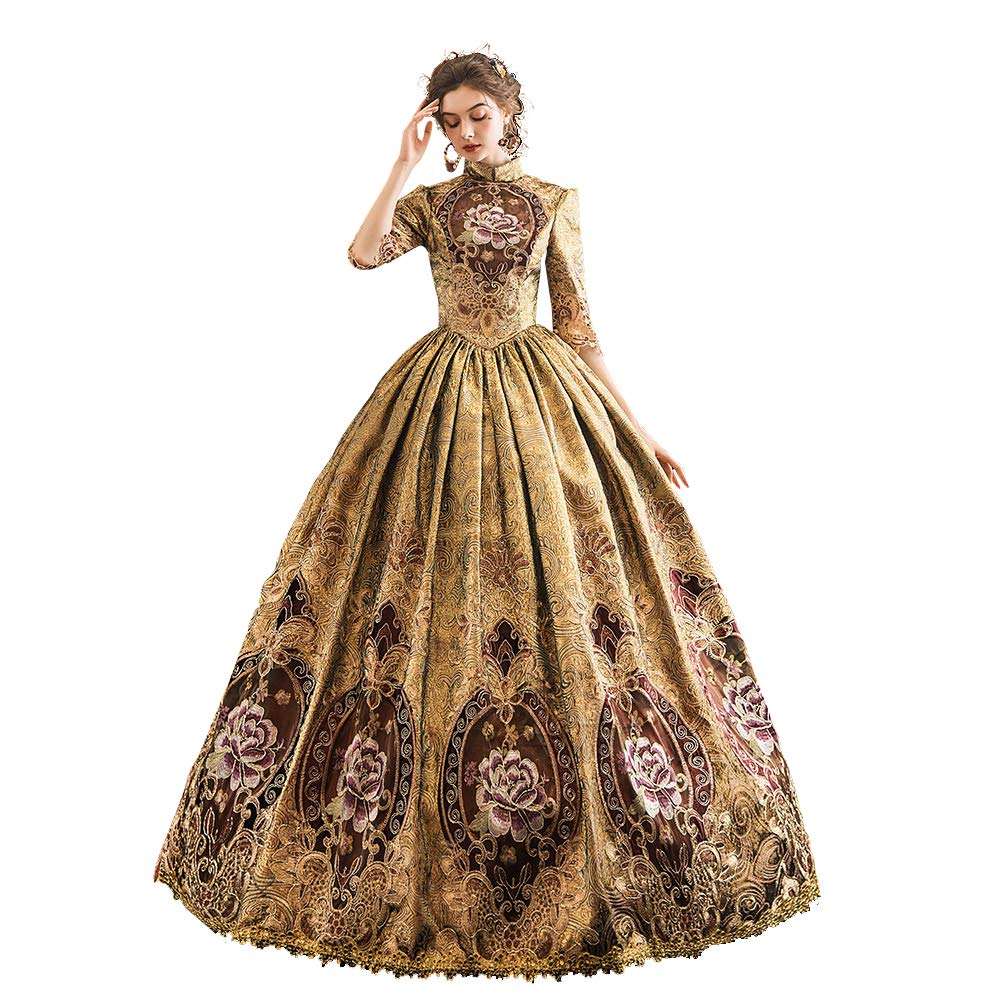 KEMAO Rococo Victorian Baroque Marie Antoinette Dress | Renaissance Period Ball Gown for Cosplay, Historical Reenactment & Themed Parties