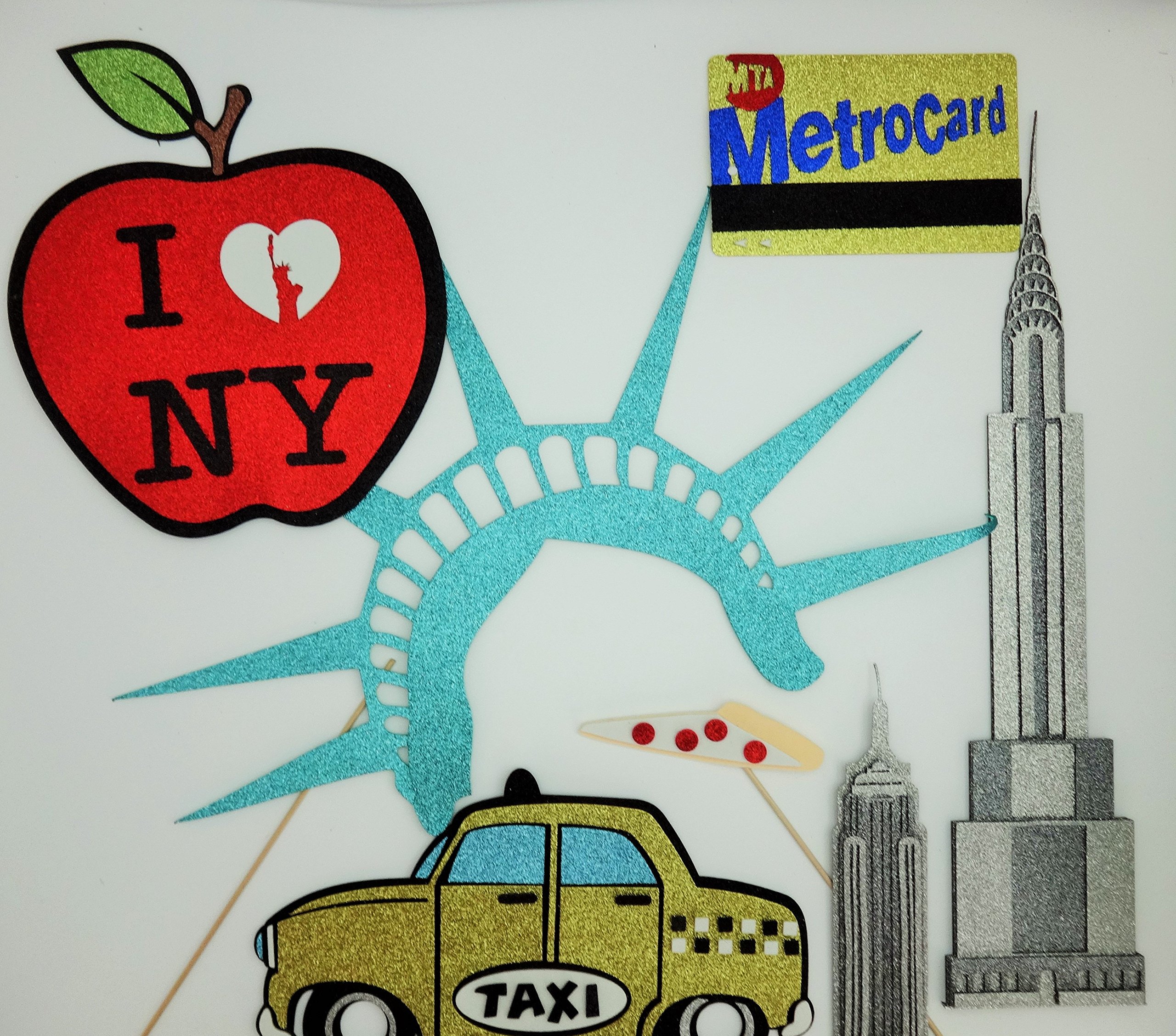 New York Photo Booth Props - Big Apple & Times Square Themed Glasses & Signs - Perfect for Parties, Weddings, and NYC-Themed Events