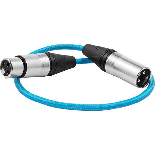 Kondor Blue 3 Pin XLR Male to Female Audio Cable - 18 Inch Professional Microphone Cable for On-Camera Mic, DSLR, and Studio Recording Equipment | Perfect for Podcasting, Live Streaming, and Video Production