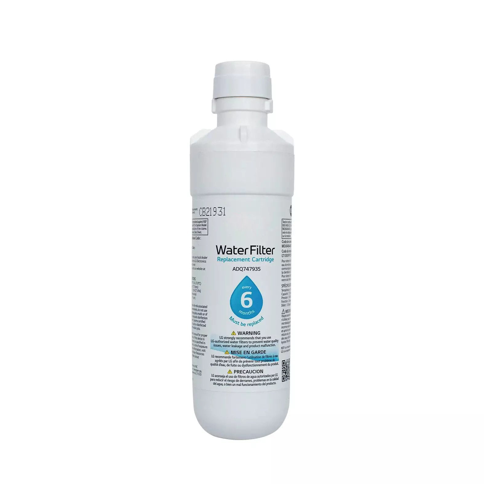 LG LT1000P LT1000PC Refrigerator Water Filter Replacement - ADQ747935 Compatible, 2 Pack, Blue Ripple Design - Clean Drinking Water for Home & Office Use