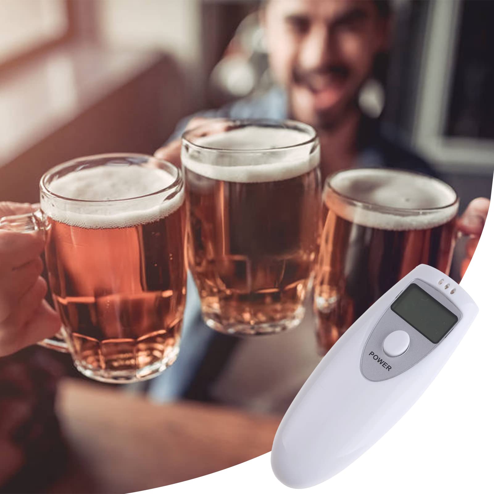 Portable Digital Alcohol Breath Tester - High Accuracy LCD Display Breathalyzer with Auto Shutoff | Handheld Personal & Professional Alcohol Detector for Bars, Parties, Workplace Safety & Law Enforcement Use