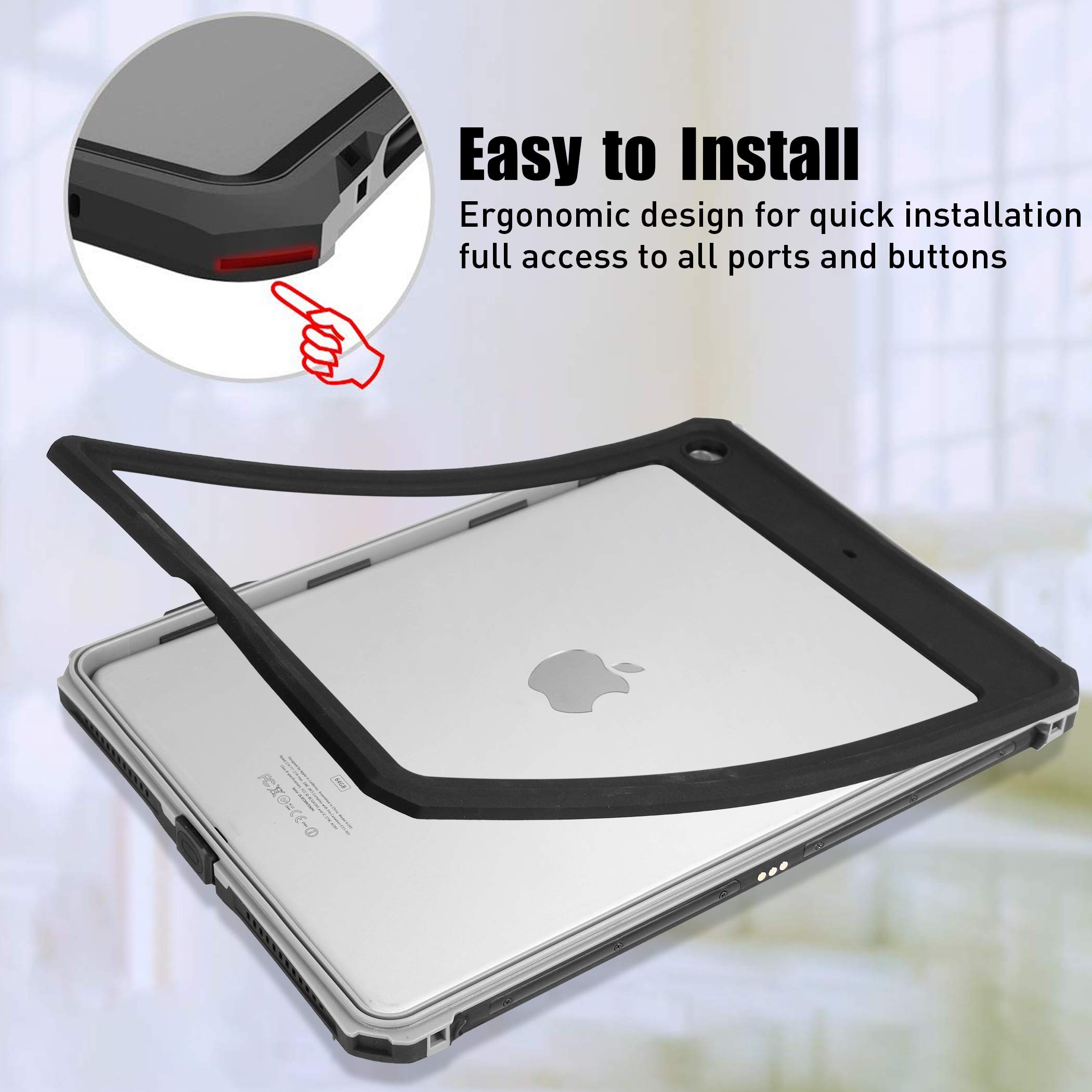 ACase iPad 10.2 Waterproof Case for iPad 7th/8th/9th Gen (2021/2020/2019 Models) - IP68 Certified, Shockproof Cover with Built-in Screen Protector, Strap Stand & Pencil Holder - Perfect for Outdoor Adventures, Swimming & Travel