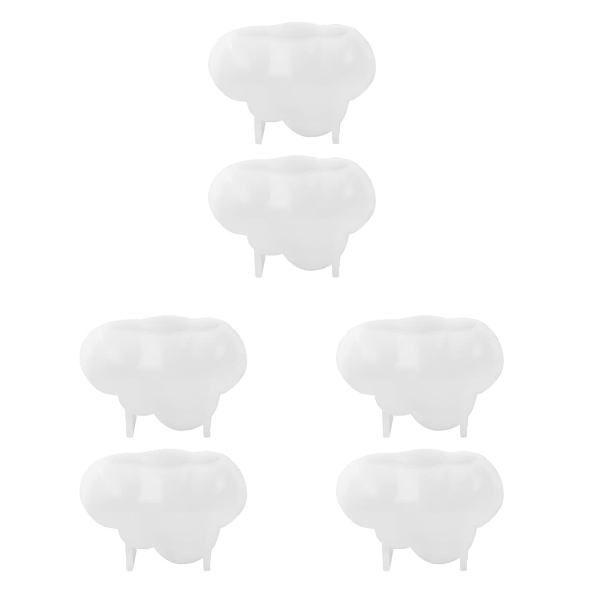 EXCEART 6-Piece 3D Cloud Silicone Molds Set for Resin, Chocolate & Soap Making - DIY Craft, Baking & Home Decor Molds
