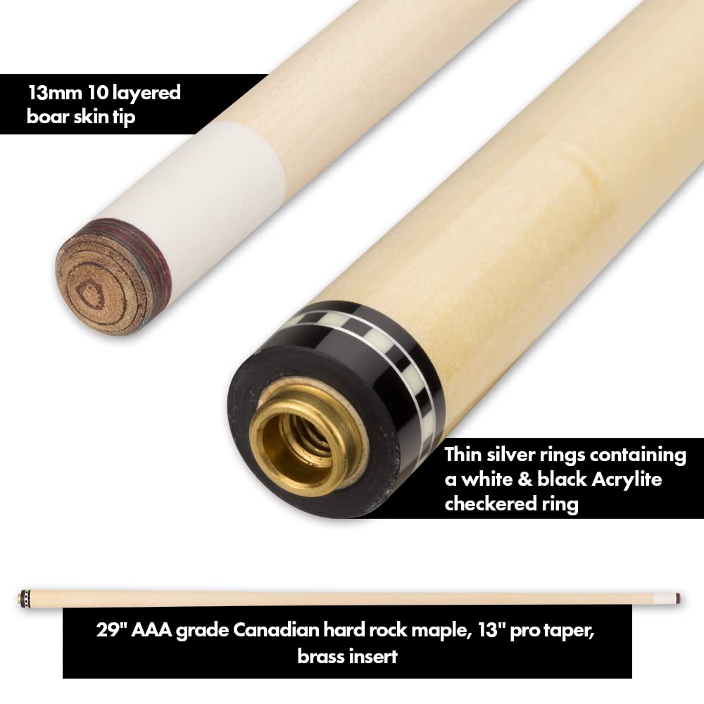 Premium Griffin GR40 Pool Cue - Jet Black with Elegant Overlaid Points for Professional Billiards & Tournament Play