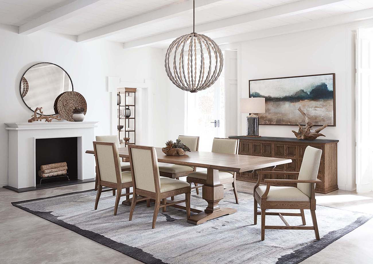 St. Lawrence Trestle Table - Solid Wood Dining Table for Farmhouse & Rustic Decor | Perfect for Dining Room, Kitchen, or Outdoor Entertaining