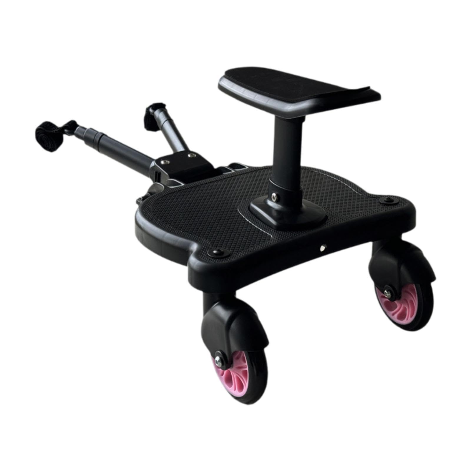 Qialexicon Universal Stroller Board Attachment with Pink Wheels - Ride-On Jogger Board for Toddlers, Kids & Parents - Perfect for Running Errands, Shopping & Outdoor Adventures
