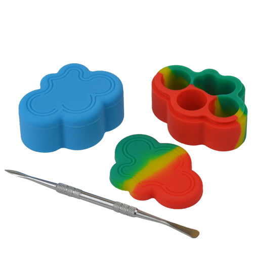 Cloud-Shaped Silicone Dab Containers for Wax & Concentrates - Airtight Storage with Easy Access - Perfect for On-the-Go Dabbing & Travel Use