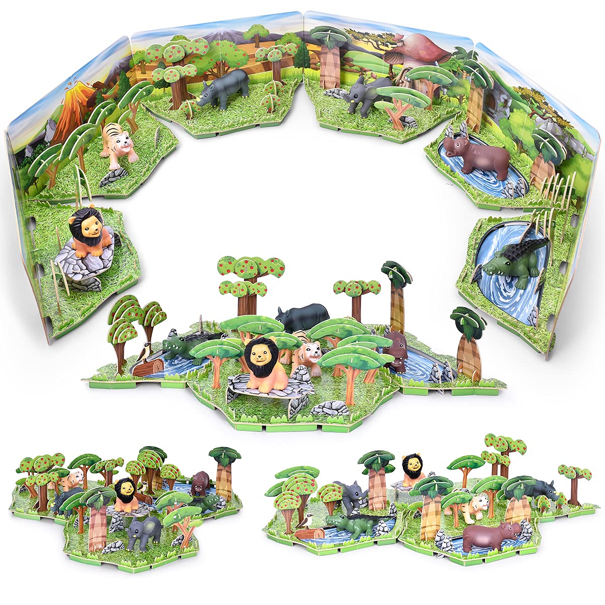 3D Puzzle Building Toys for Kids Ages 4-8 - 6 Pack STEM Learning Construction Kits with Vivid Animal & Scene Designs - Educational Birthday Gifts for 5 6 7 8 Year Old Boys & Girls - Perfect for Classroom Activities, Creative Play & Family Bonding Time
