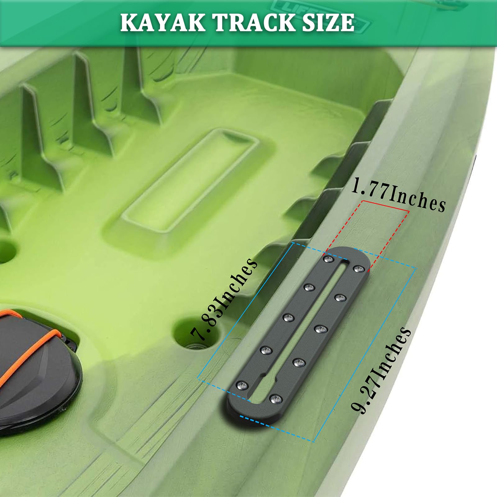 Premium Kayak Track System - Low Profile Kayak Rail & Mounting Track for Fishing Rod Holder, Fish Finder, Cup Holder & Anchor Cleats | Durable Kayak Accessories for Fishing & Outdoor Adventures