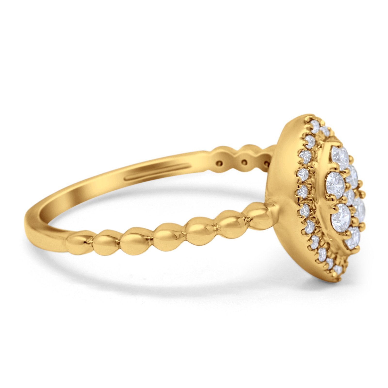 14K Gold 0.21ct Round 11mm G SI Diamond Engagement Ring for Women - Perfect Wedding Band, Promise Ring & Anniversary Gift for Her