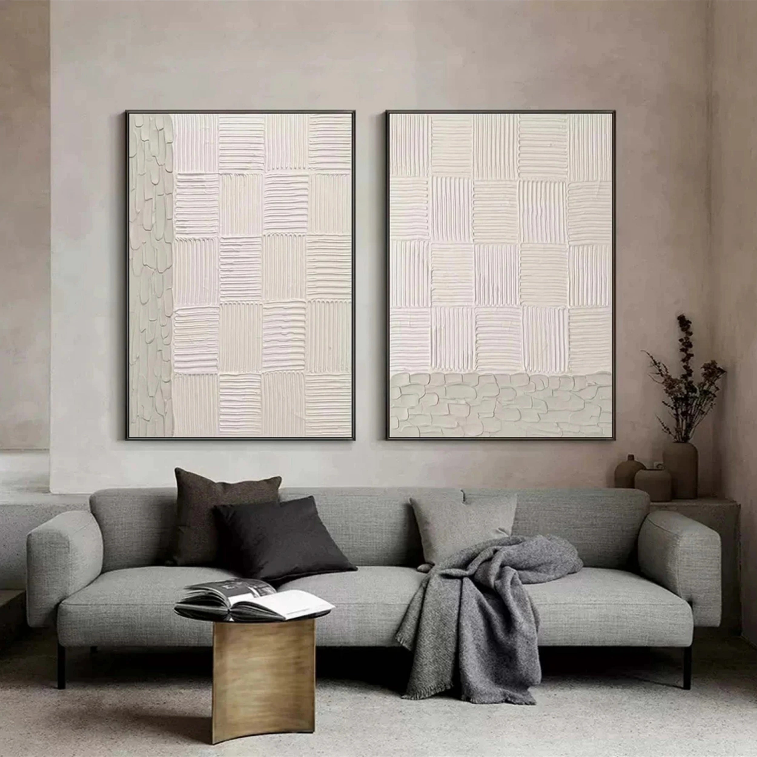Abstract Tranquility Wall Art Set of 2 - Modern Canvas Paintings for Living Room, Bedroom & Office Decor #WS119 | Perfect for Home & Office Interior Design