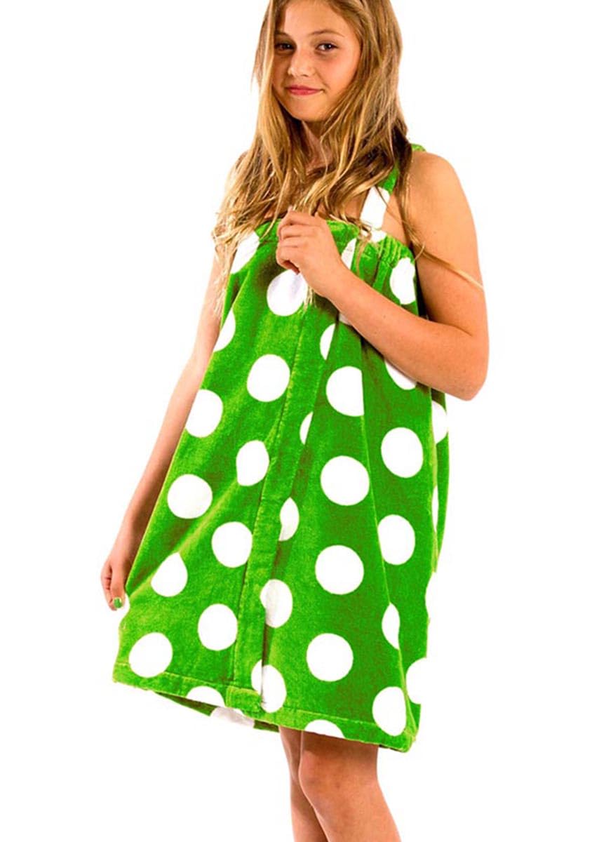 Spa Wrap Towel for Girls, Big Girls & Petites - Apple Green Body Wrap for Pool, Beach, Shower & Spa Days - Small Size for Ultimate Comfort & Style
