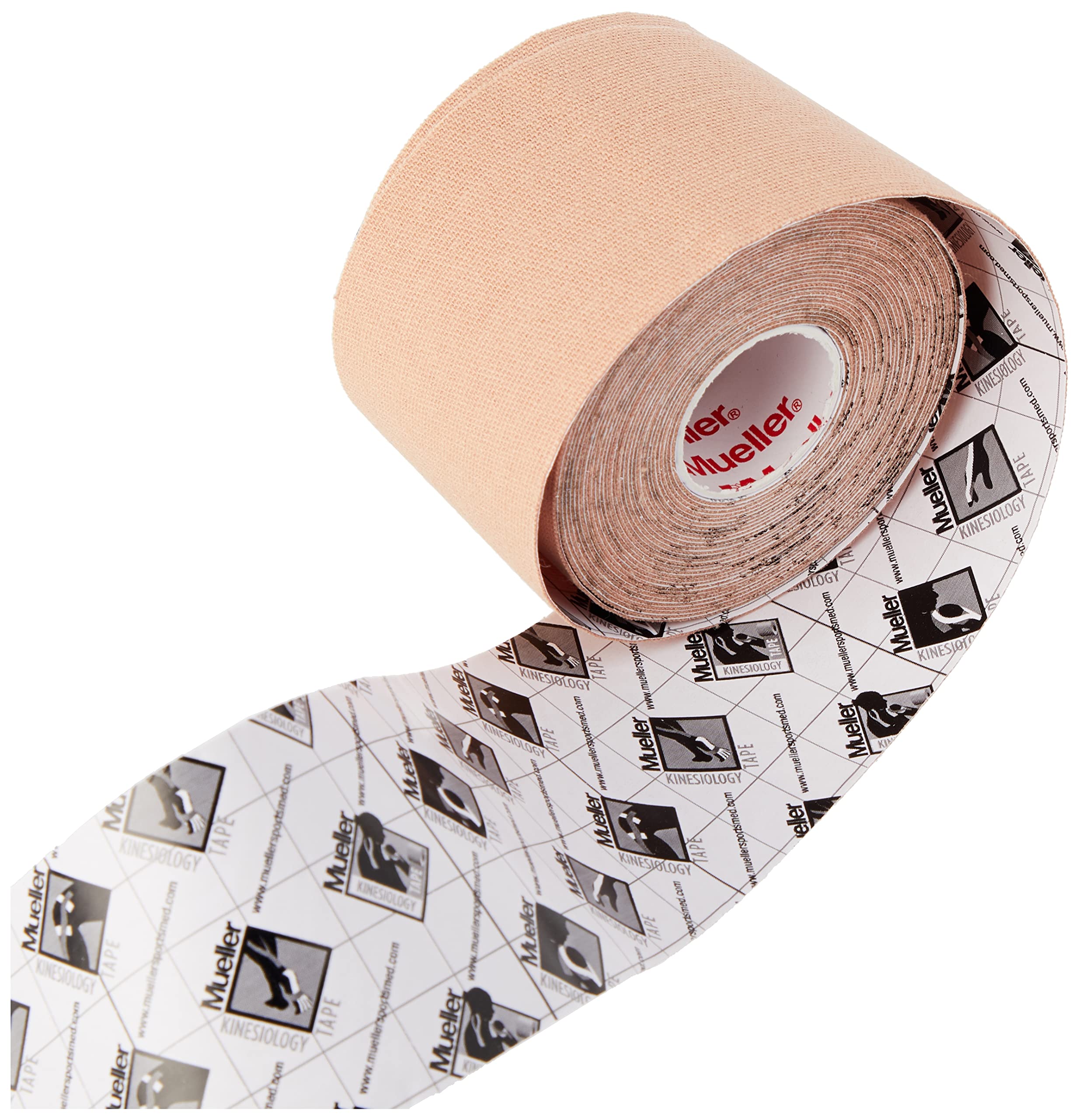 Mueller Beige Kinesiology Tape 2 Inch - Premium Single Roll for Pain Relief & Muscle Support - Ideal for Athletes, Physical Therapy & Injury Recovery