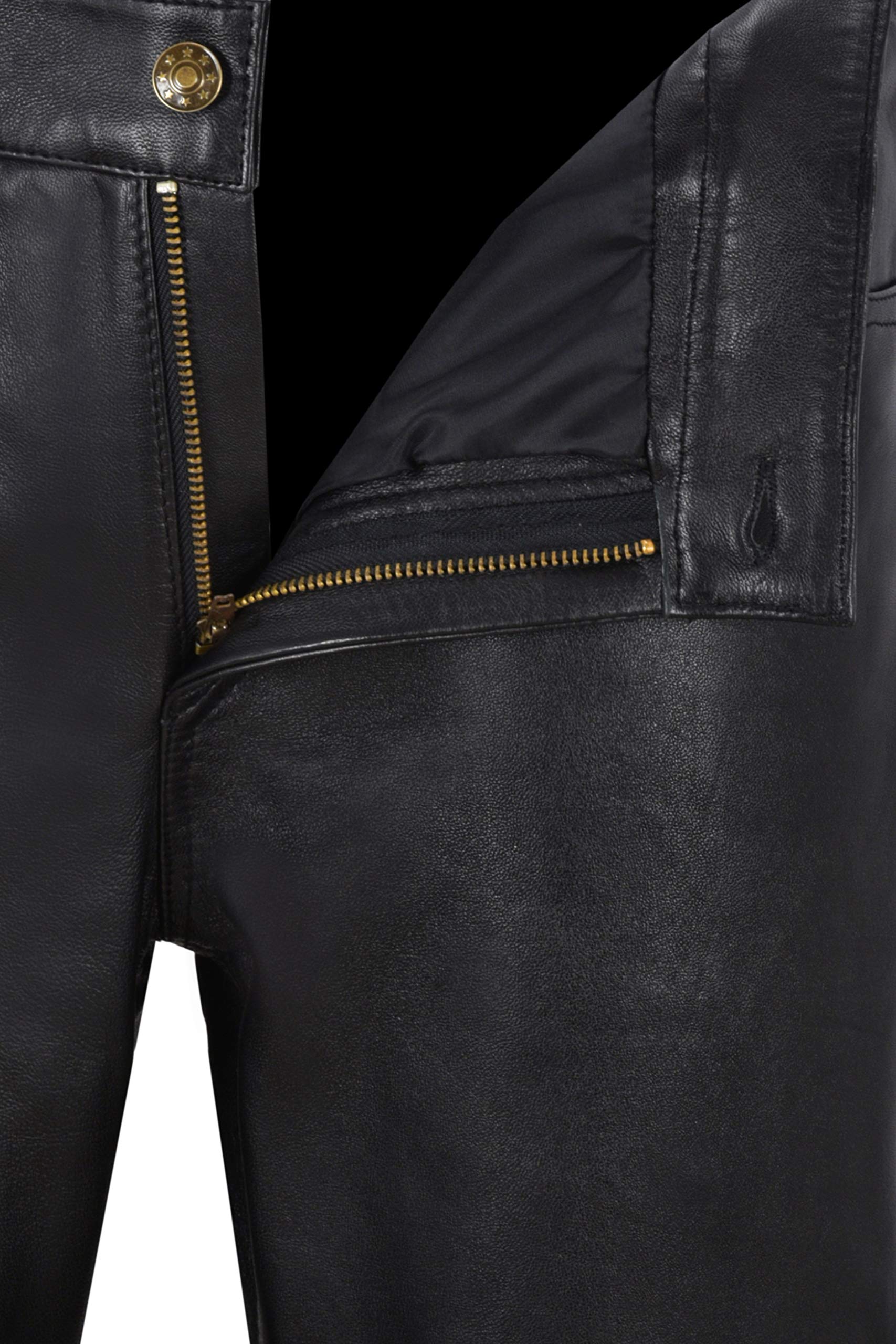 Women's Black Leather Biker Jeans - Real Lambskin Skinny Pants with Sweat-Wicking Comfort | Perfect for Motorcycle Riding, Night Out & Streetwear Fashion