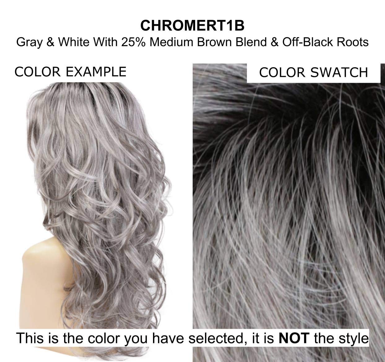 Estetica Orchid Wig Bundle - 5 Piece Set with Christy's Wigs Q&A Booklet, 2oz Travel Size Wig Shampoo, Wig Cap & Wide Tooth Comb (Color: CHROMERT1B) - Perfect for Cosplay, Costume Parties & Everyday Wear