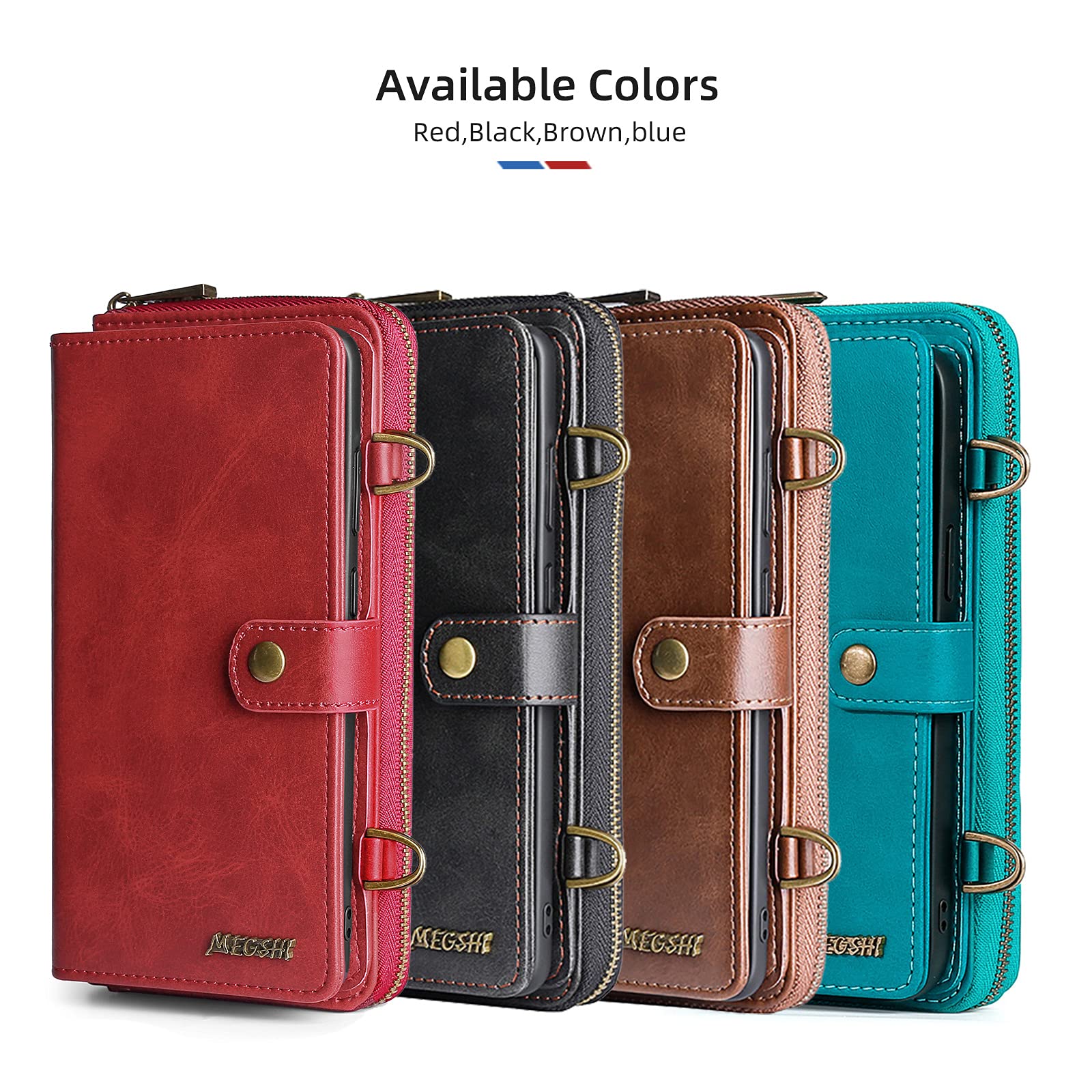 iPhone 12 Wallet Case with Crossbody Chain Strap – Multi-Function Phone Case with 13 Card Slots, 3 Cash Pockets & Zippered Wallet | Perfect for Travel, Shopping & Everyday Use