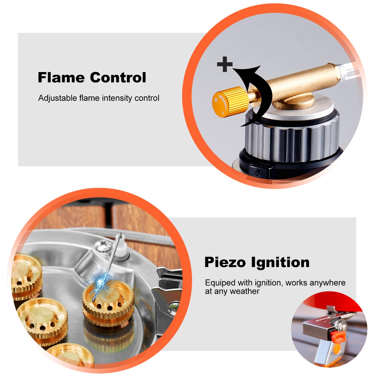 Odoland 9000W Portable Windproof Camping Stove - Adjustable Backpacking Gas Burner with EVA Case for Outdoor Adventures, Hiking & Picnics | Perfect for Camp Cooking, Emergency Preparedness & RV Trips
