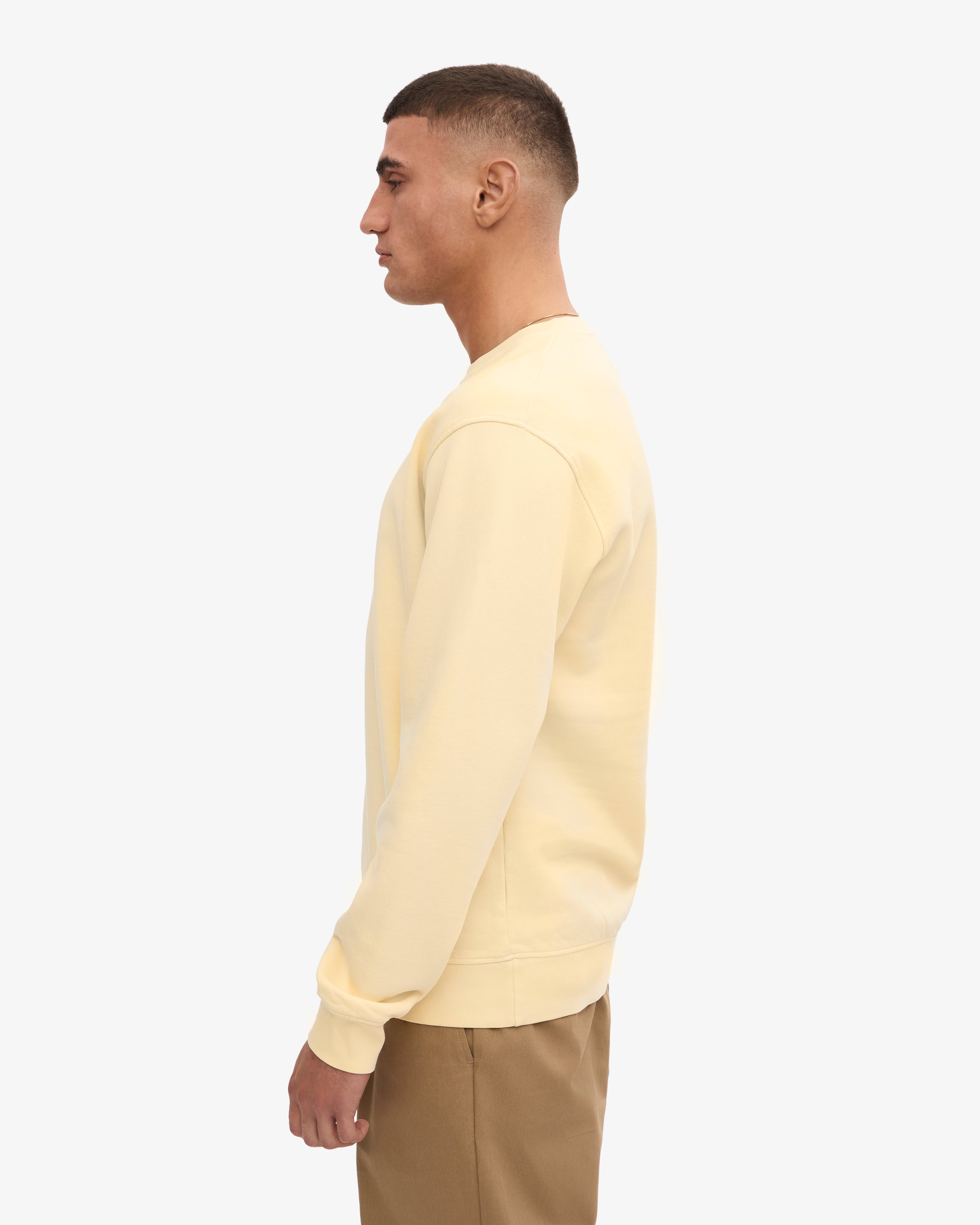 Classic Organic Cotton Crew Neck T-Shirt - Soft Yellow | Eco-Friendly Casual Wear for Men & Women | Perfect for Everyday Comfort & Sustainable Fashion