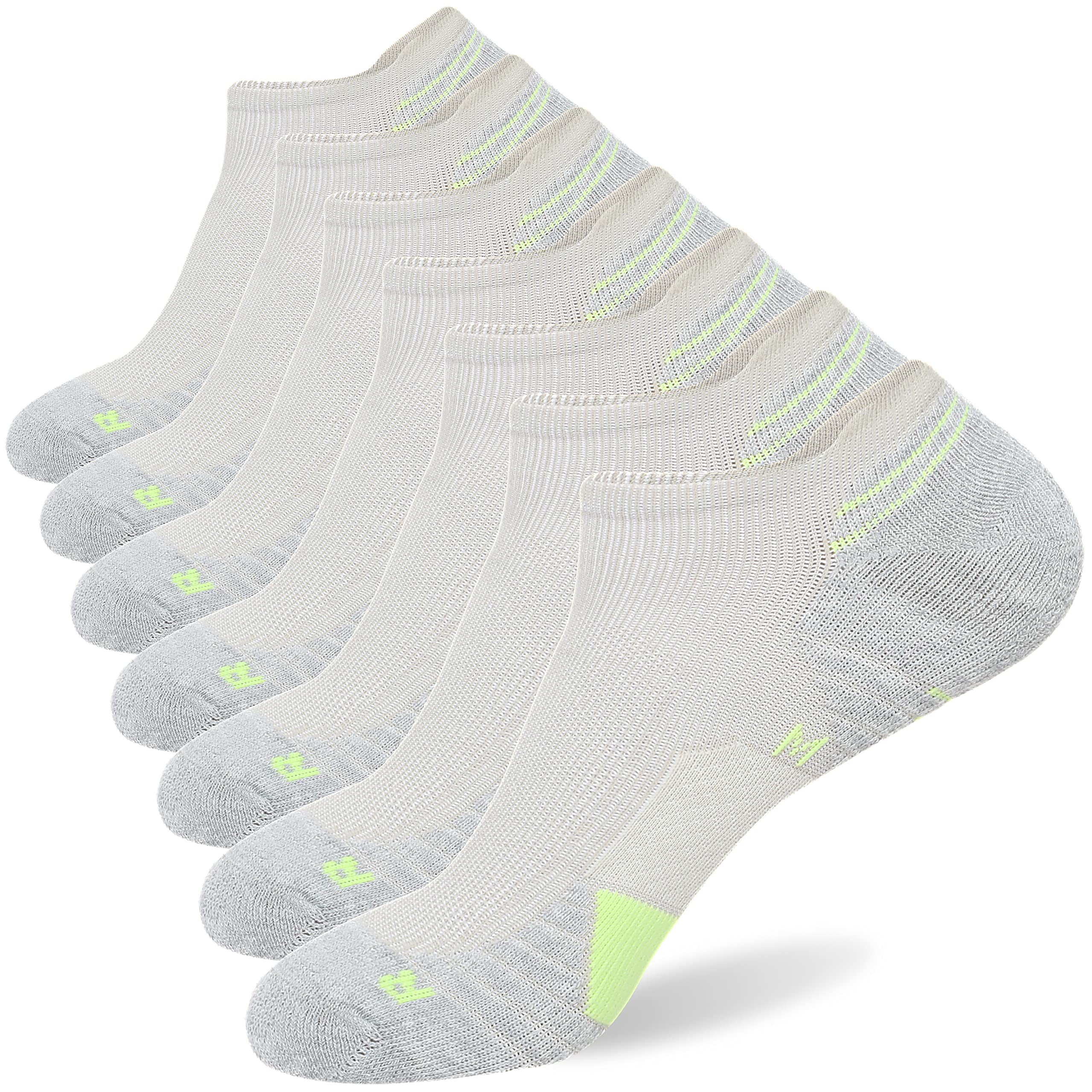 WANDER Men's Athletic Running Socks 7 Pairs - Thick Cushion Ankle Socks for Sports & Workouts - Low Cut Socks (Sizes 6-9/10-12/12-14) - Perfect for Jogging, Gym & Outdoor Activities