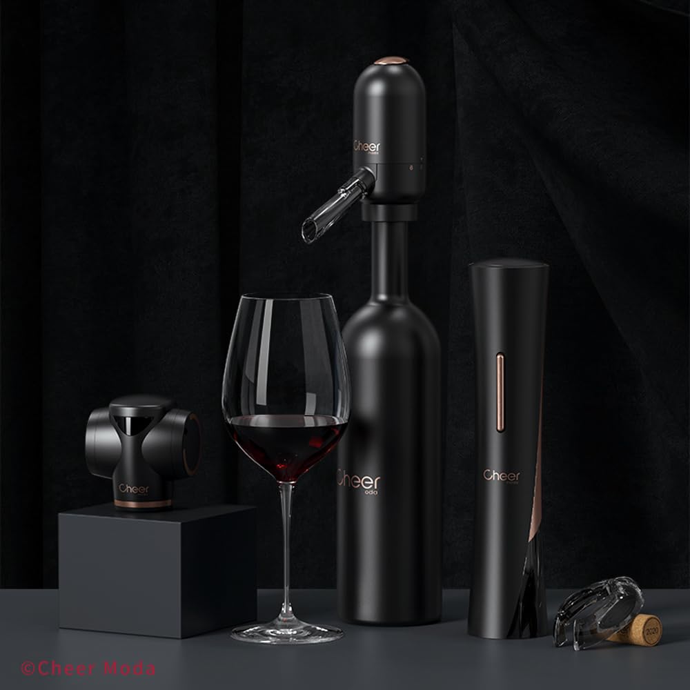 Electric Wine Bottle Opener with Foil Cutter - Cordless 4AA Battery Powered Corkscrew (Batteries Not Included) - Perfect Gift for Wine Lovers & Luxury Wine Accessory - Ideal for Dinner Parties, Weddings & Home Bars