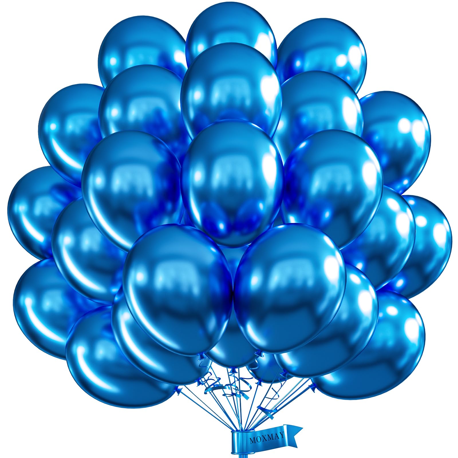 10 Inch Metallic Blue Balloons - 100Pcs Chrome Party Balloons for Graduation, Birthday, Wedding, Baby Shower & Christmas Decorations | Perfect for Indoor/Outdoor Party Decor & Photo Backdrops