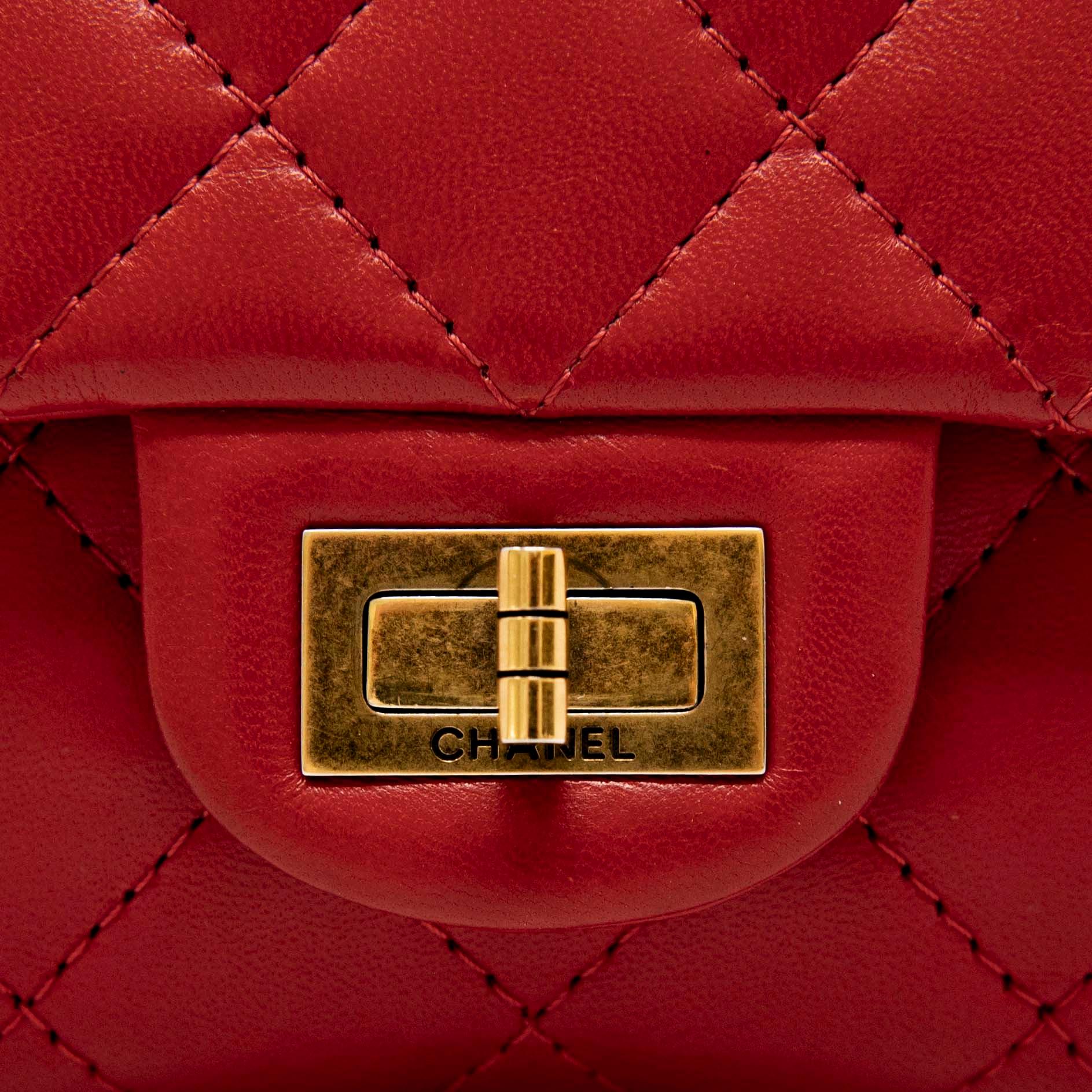 Authentic Chanel Red Lambskin 2.55 Reissue 226 Flap Bag - Luxury Designer Handbag for Women, Perfect for Date Night & Special Occasions