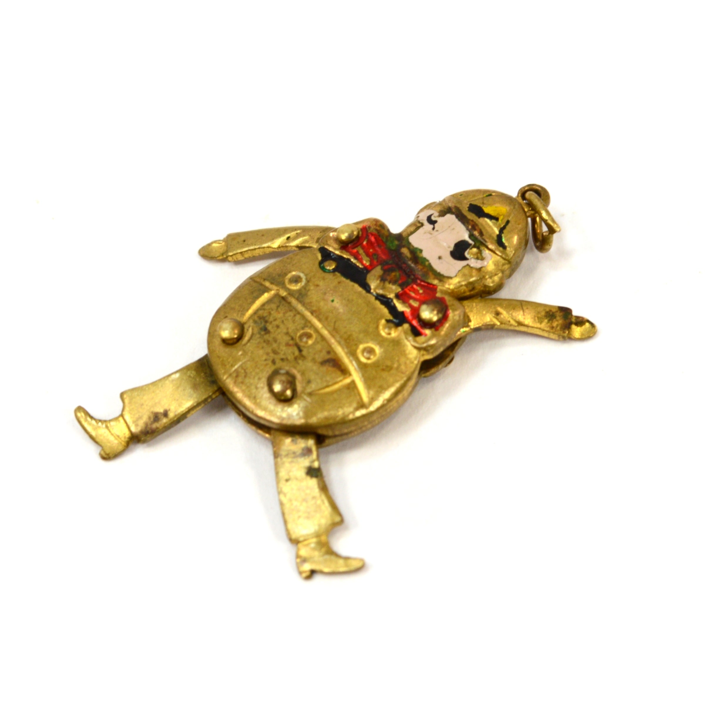 Antique Fairytale Humpty Dumpty Charm Bracelet with Articulated Limbs in Gold Gilt - Perfect for Jewelry Making, DIY Crafts, and Vintage Style Accessories