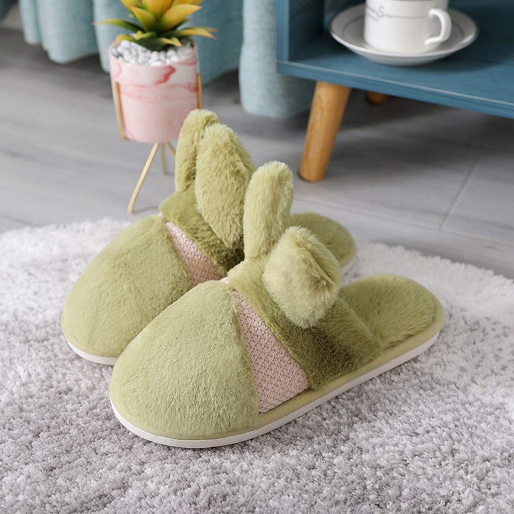 **DFHH Pure Cotton Winter Slippers for Women & Men - Cozy Plush Thick-Soled Indoor/Outdoor House Shoes - Soft-Soled Warm Home Slippers (Fruit Green, Size 38-39) - Perfect for Lounging, Gift Giving & Cold Weather Comfort**