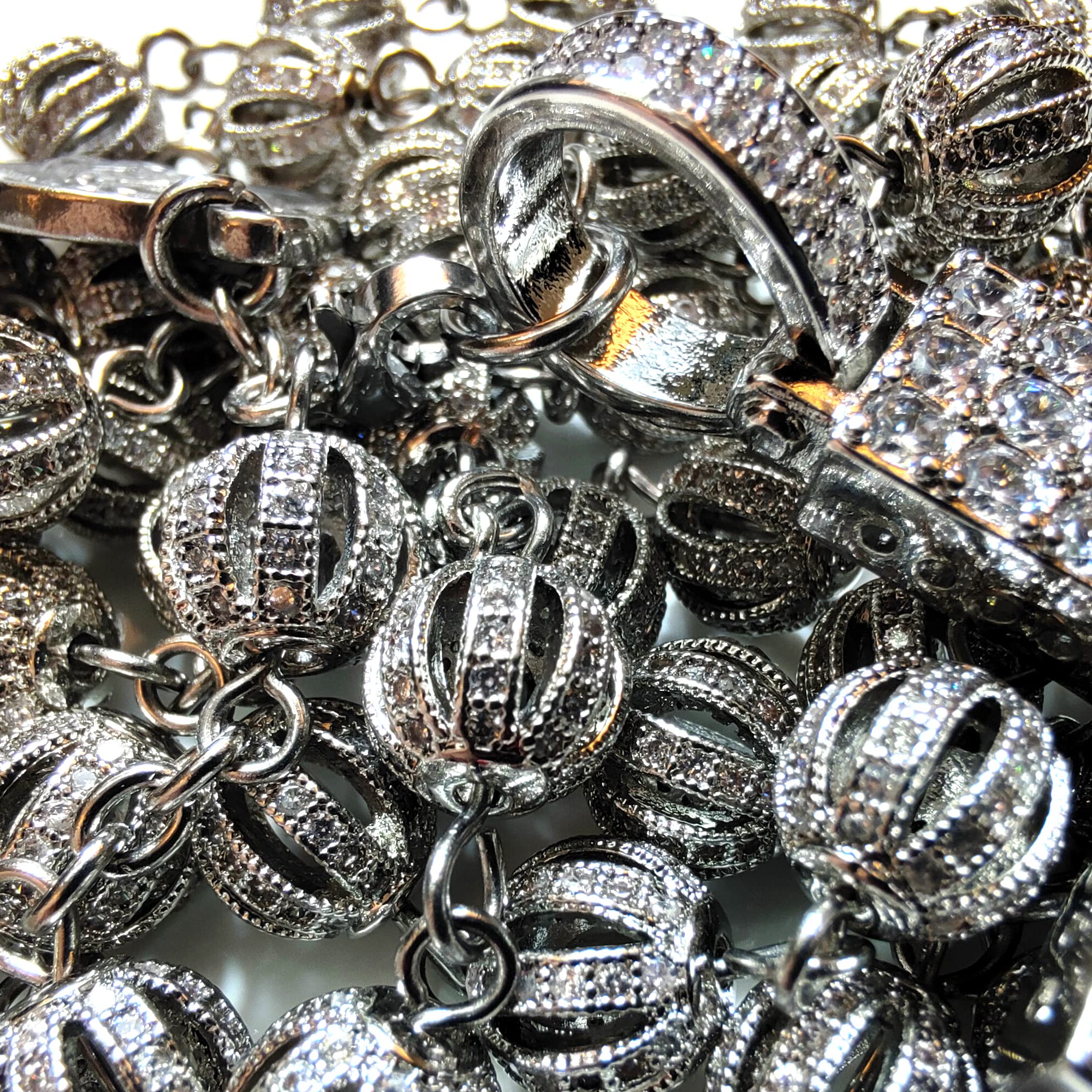 Premium Luxury Stainless Steel Zircon Rosary Beads Chaplet - Catholic Religious Gift for Prayer, Meditation & Devotion - Perfect for Worship, First Communion & Spiritual Protection