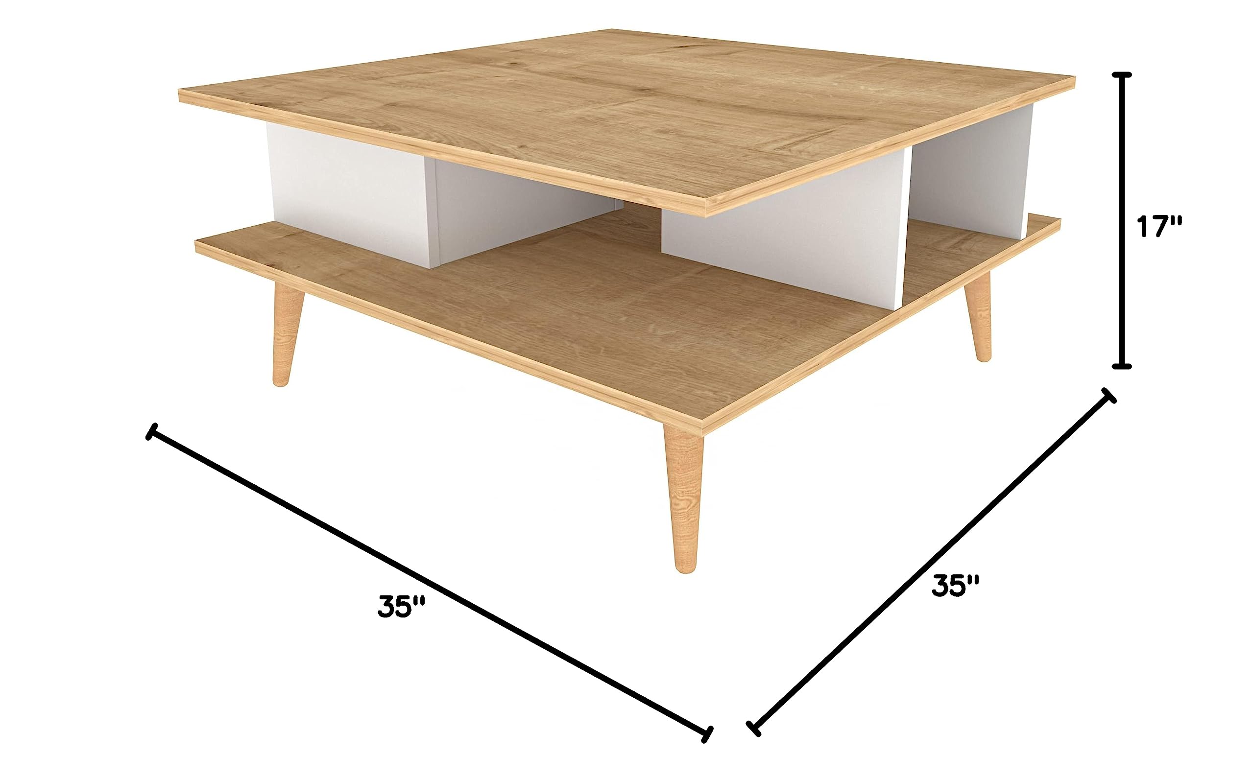 Decorotika Akya Solid Oak Coffee Table - Modern Wooden Living Room Furniture for Home Decor, Sofa Table, Center Table, and Lounge Use