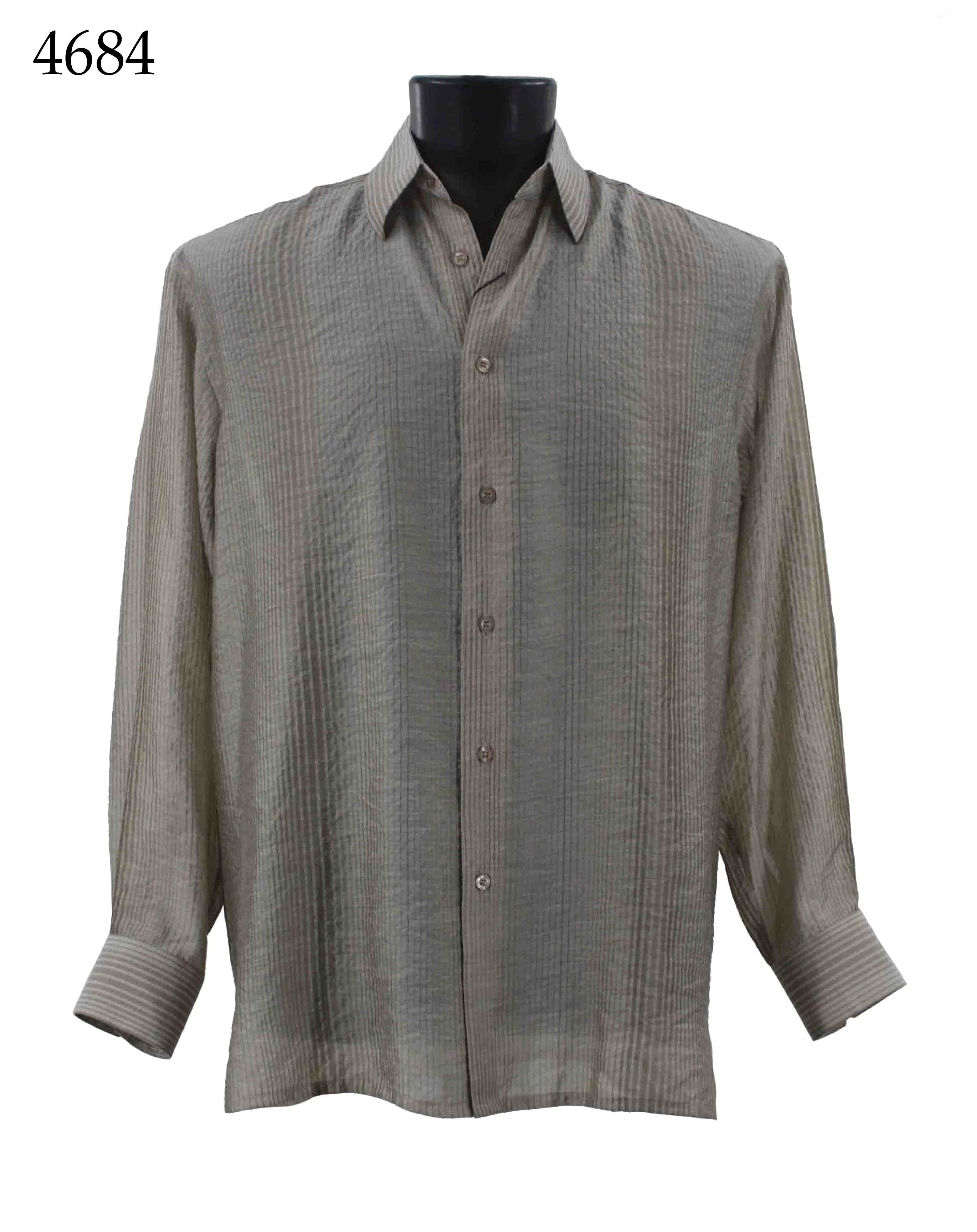 Bassiri Men's Long Sleeve Casual Shirt 4684 - Comfortable Button Down Work & Office Wear