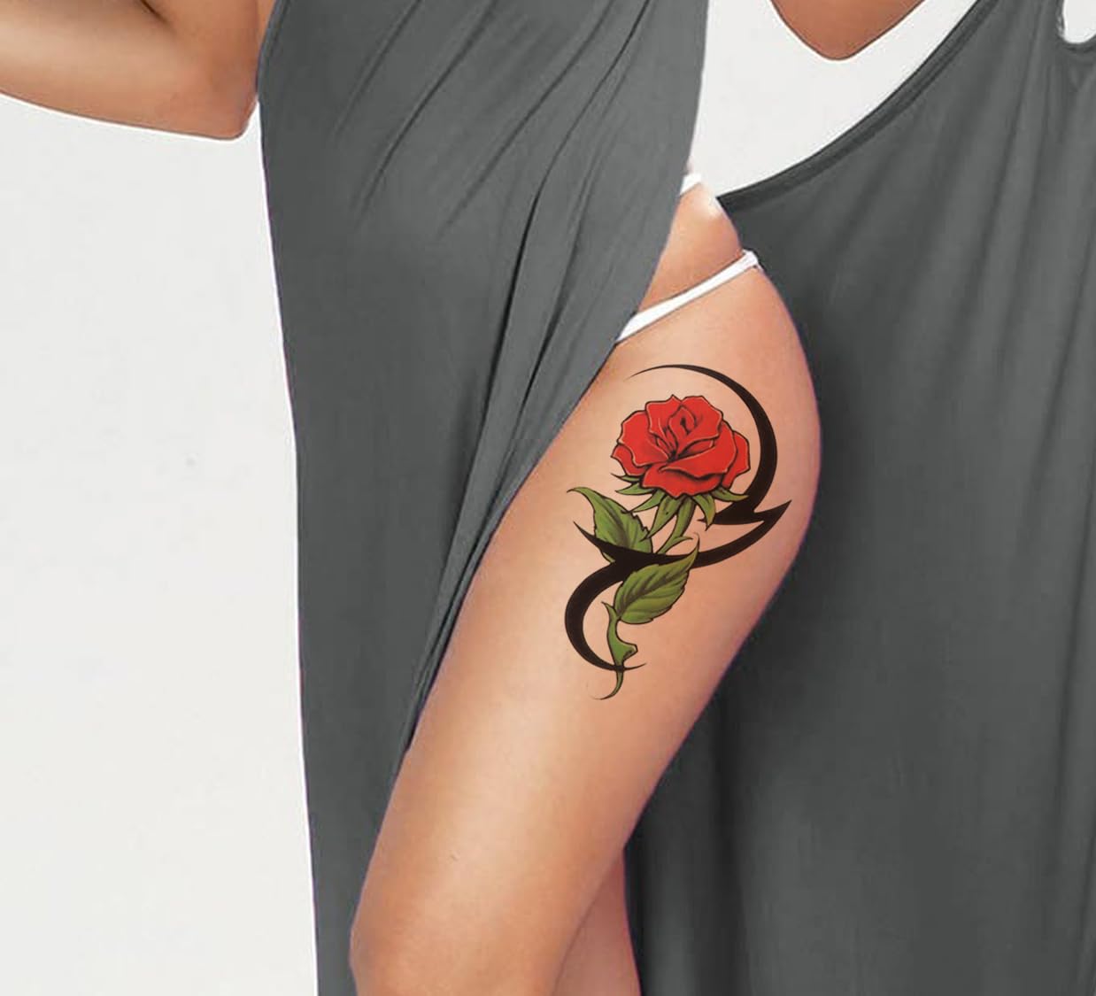 3D Temporary Tattoo Stickers for Men & Women - Waterproof Fake Tattoos with Flowers, Butterflies, Stars & Angel Designs (19x9cm) - Perfect for Parties, Halloween, Cosplay & Body Art