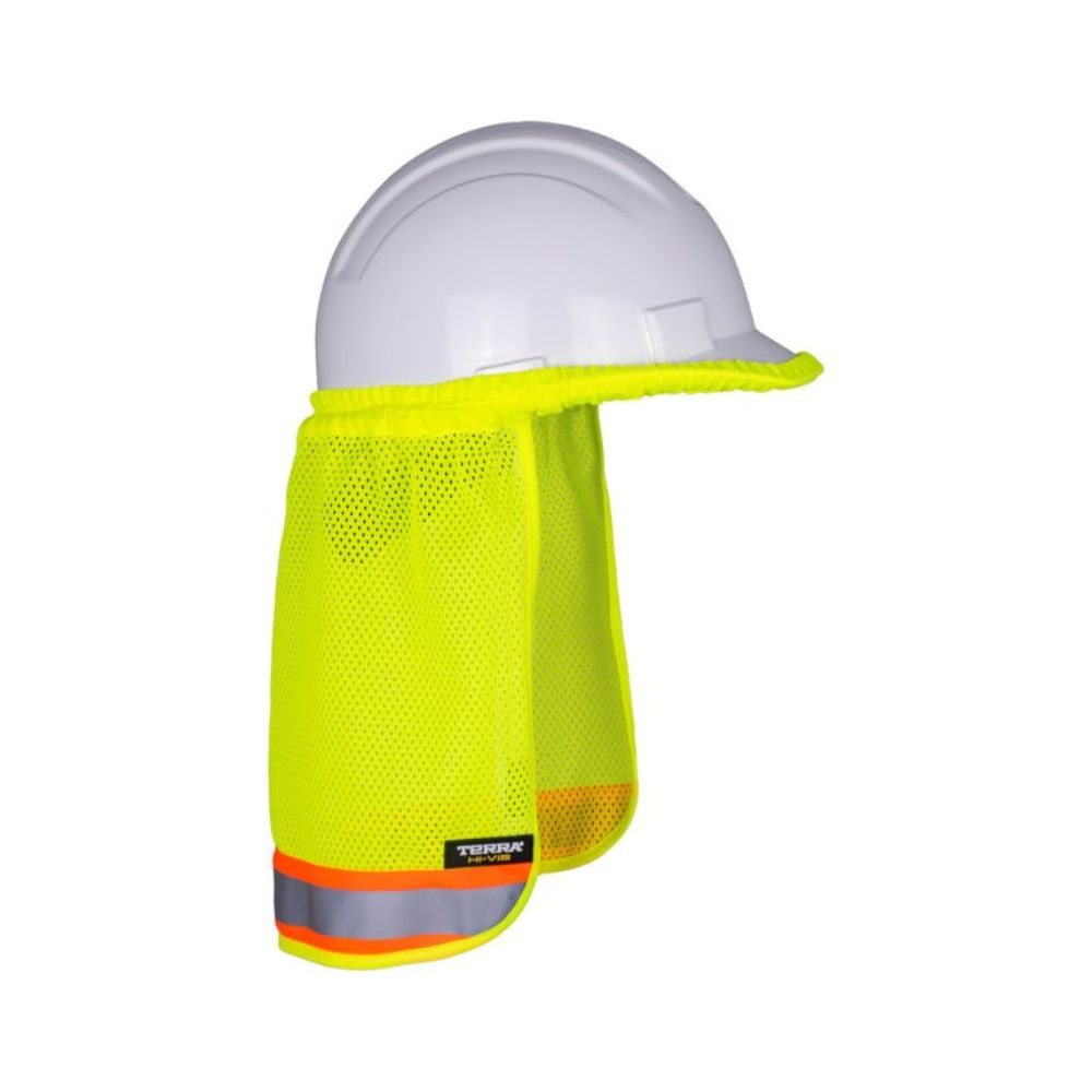 High Visibility Terra Sun Shade for Hard Hats - Yellow Safety Helmet Accessory for Construction & Outdoor Work