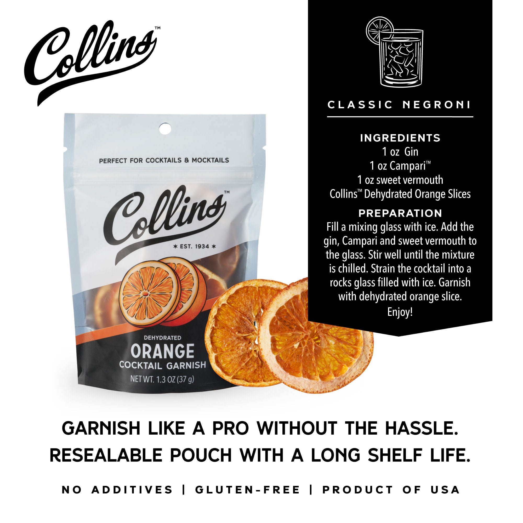 Dehydrated Orange Slices for Cocktails - 1.3 oz Dried Citrus Garnish for Drinks, Mocktails & Baking | Perfect for Home Bars, Party Decor & Gift Ideas