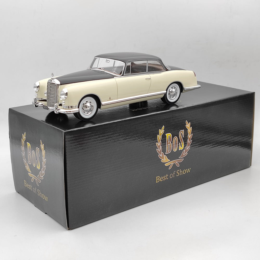 BOS 1/18 Scale Mercedes Benz 300B Pininfarina 1955 Limited Edition Black Resin Model Car - Collectible Vintage Diecast for Display & Gift Giving