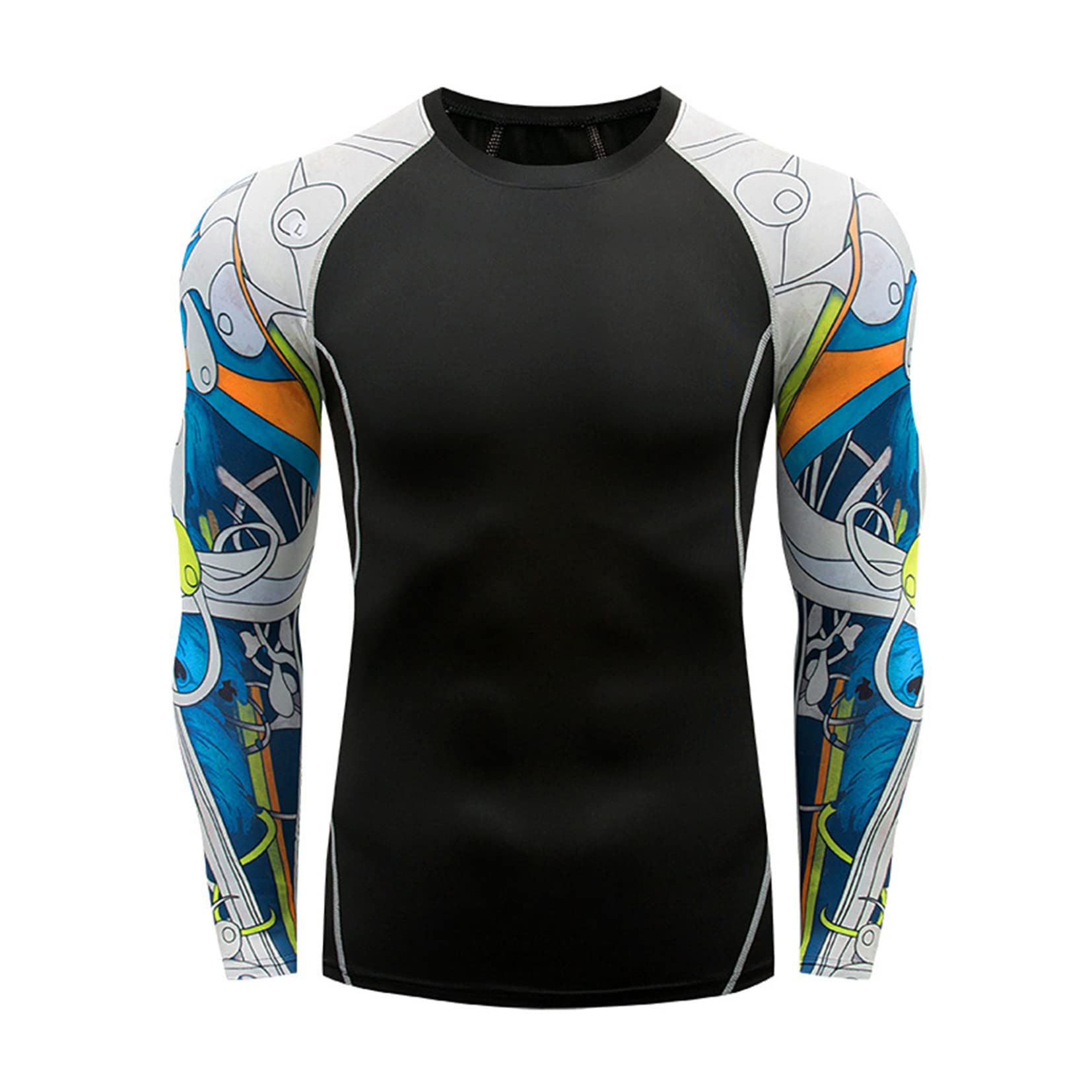 Men's UPF 50+ Long Sleeve Rash Guard Swim Shirt - Sun Protection Athletic Shirt for Swimming, Surfing, Beach & Outdoor Water Sports