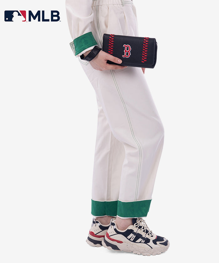 MLB Boston Red Sox Genuine Leather Wallet for Men - Premium Bifold Credit Card Holder - Perfect Gift for Baseball Fans & Game Day Essentials