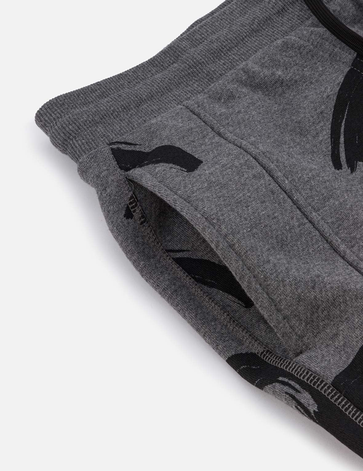 Allover Brushstroke Seagull & Logo Print Straight Fit Sweatpants for Men - Comfortable Casual Lounge Pants for Home, Gym, and Streetwear Fashion
