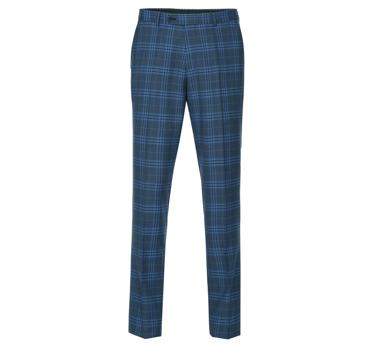 Alessandro Vitello by Renoir Navy Slim Fit Stretch Windowpane Suit - 2 Piece Notch Lapel Business Suit for Men | Perfect for Weddings, Office Meetings & Formal Events