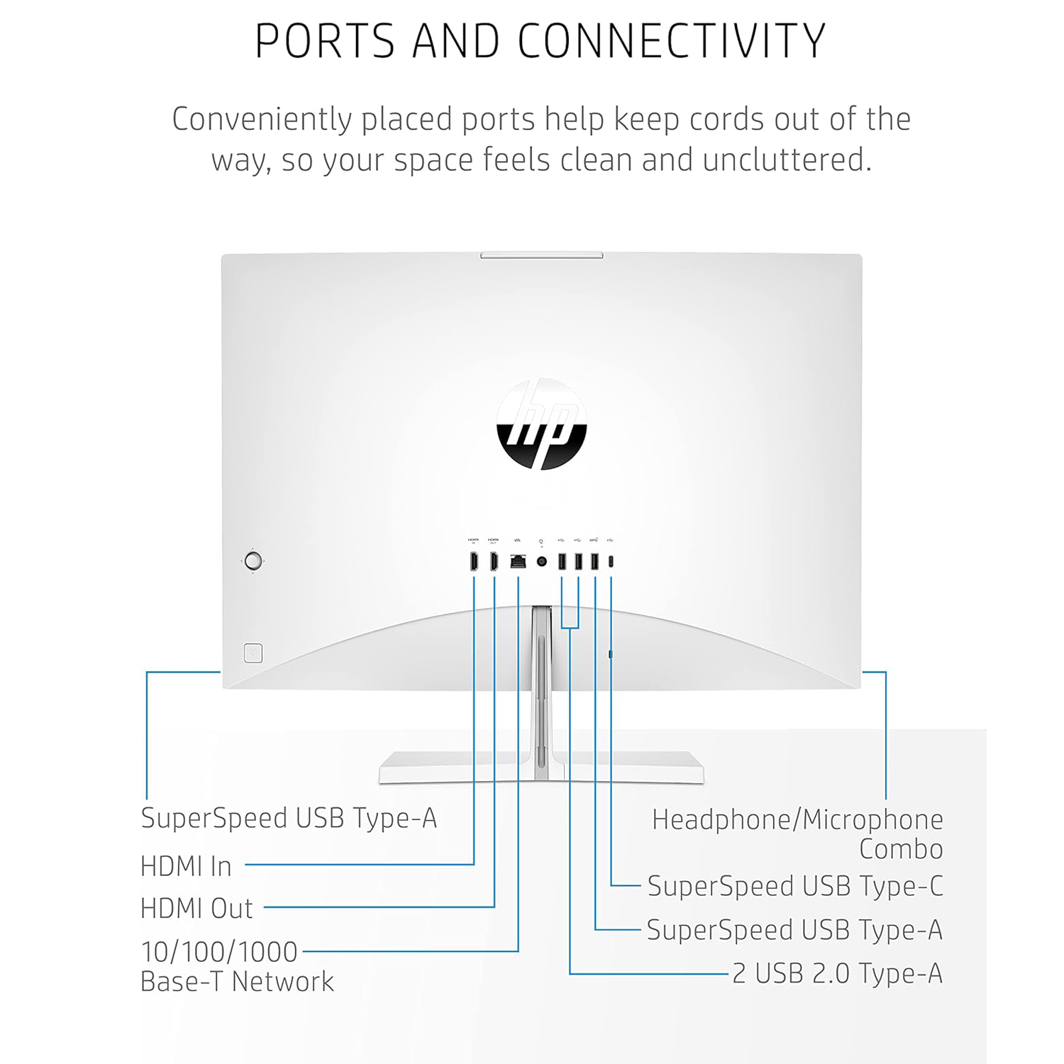 HP Pavilion 27-inch All-in-One Desktop - QHD 2560x1440 Display, Intel Core i7-13700T, NVIDIA RTX 3050, 8GB RAM, 1TB SSD, WiFi 6, Windows 11 (White) - Perfect for Home Office, Gaming & Creative Work