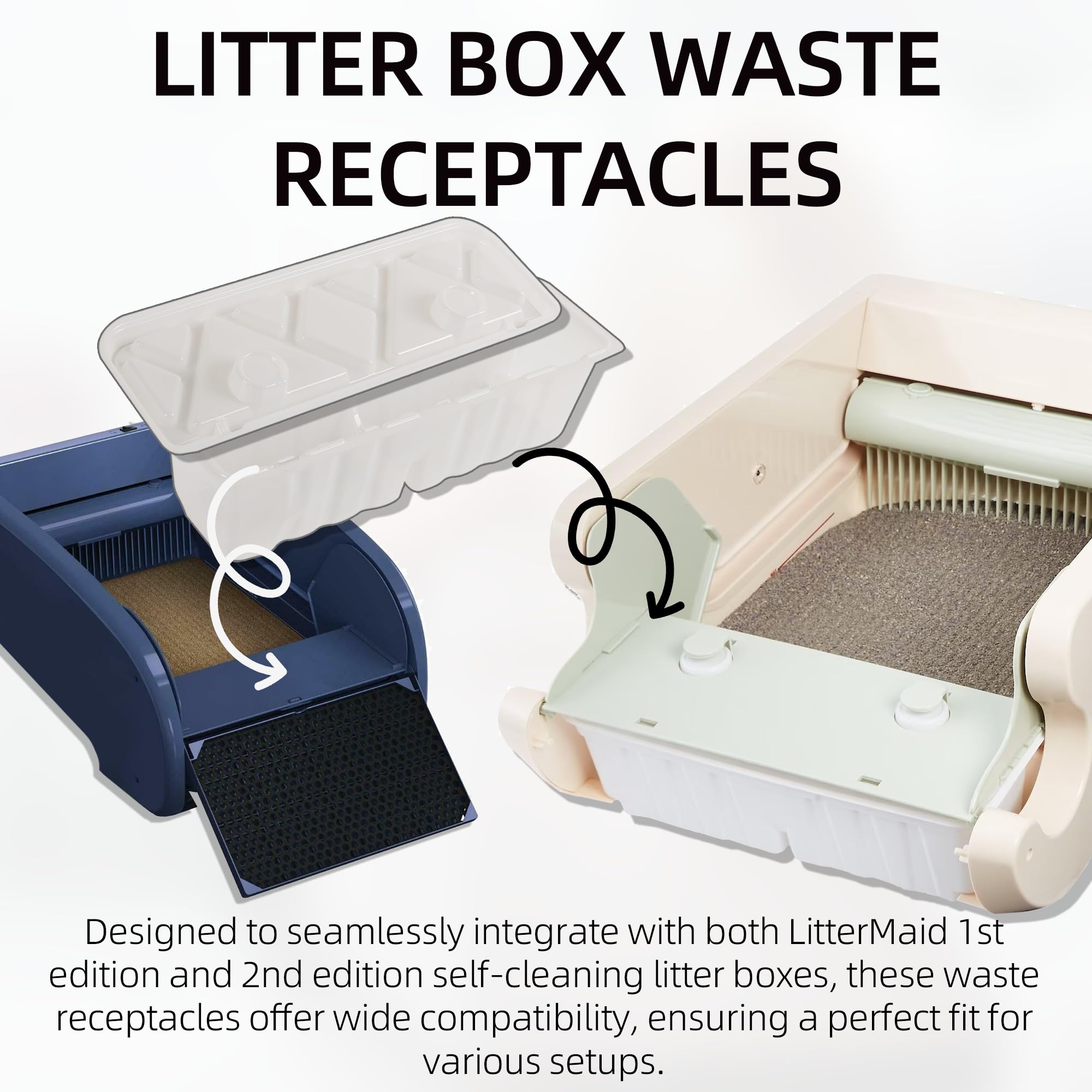 (20 Pack) Littermaid 1st & 2nd Edition Automatic Cat Litter Box Waste Receptacles - Compatible Storage Containers for Easy Waste Disposal | Perfect for Multi-Cat Homes & Hassle-Free Cleaning