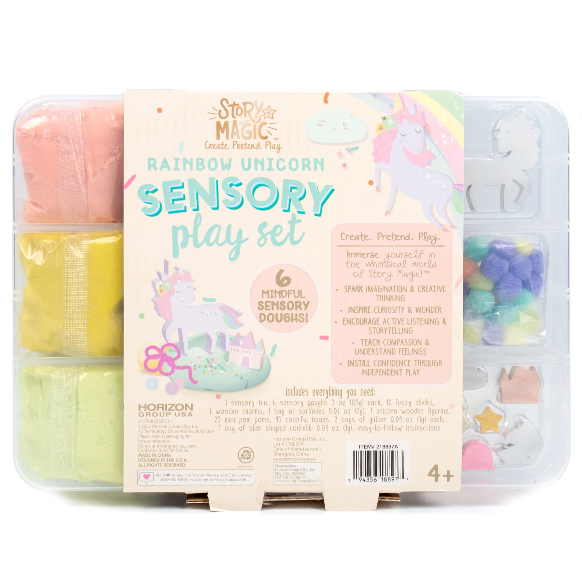 Magic Rainbow Unicorn Sensory Play Set for Kids - Educational Toys to Build Cognitive Development & Fine Motor Skills | Tactile Learning Activities for Preschoolers Ages 4-8 | Perfect for Travel, Classroom & Home Playtime