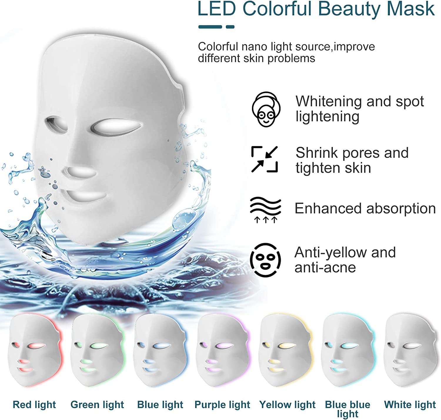 My's Beauty 7-in-1 Hydrogen Oxygen Facial Machine - Diamond Microdermabrasion, LED Mask & HydraFacial Bubble Cleansing for Skin Rejuvenation | At-Home Spa & Professional Skincare Treatment