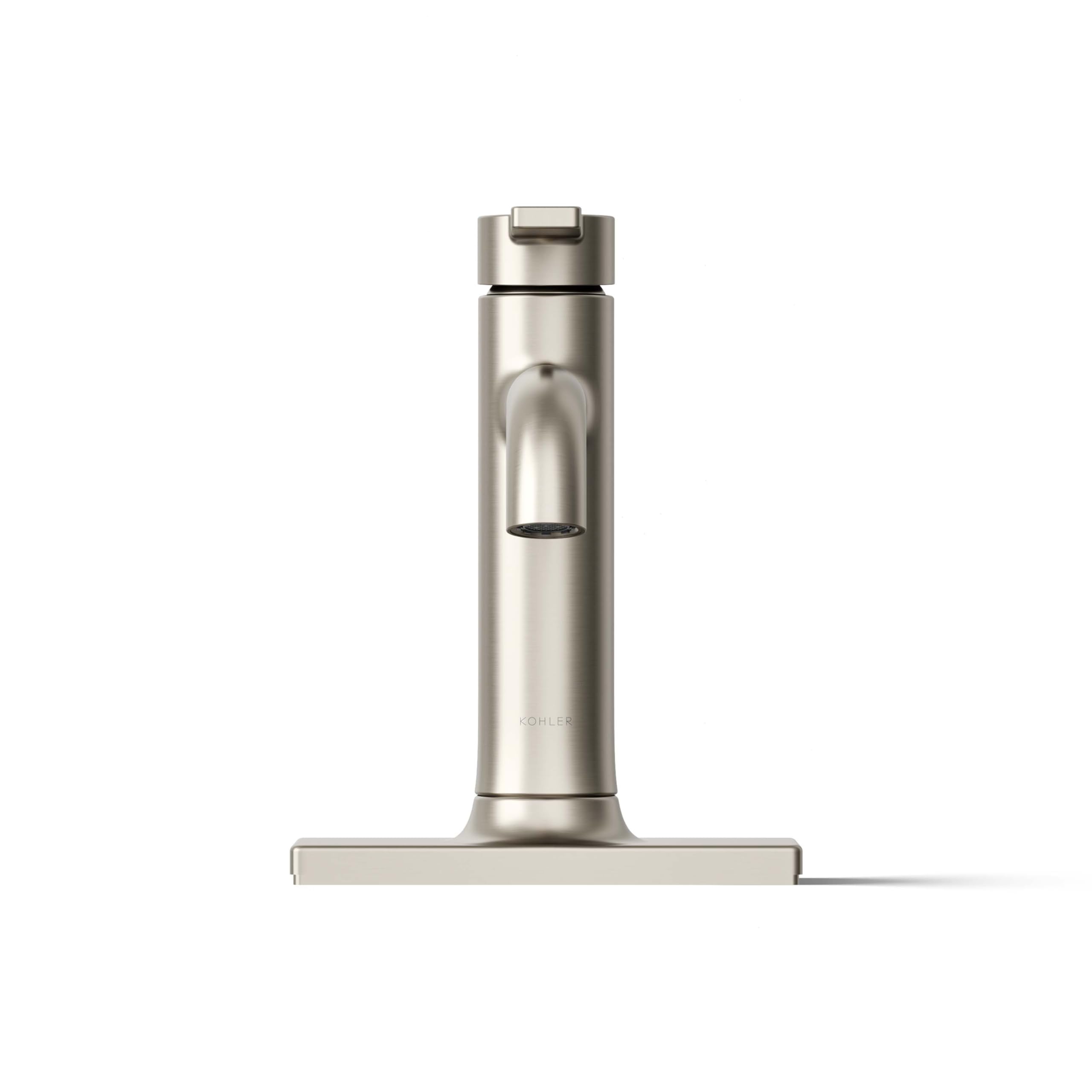 Kohler 28126-4N-BN Venza Bathroom Sink Faucet, 0.5 GPM Low-Flow Water-Saving Design, Vibrant Brushed Nickel Finish - Perfect for Modern Bathroom Vanities and Powder Rooms