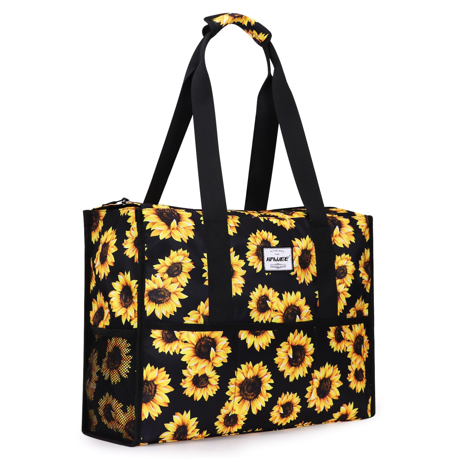 Durable Utility Tote Bag with Laptop Compartment & Luggage Sleeve - Zippered Multi-Pocket Commuter Shoulder Bag for Women - Perfect for Nursing, Work, Travel & Daily Use